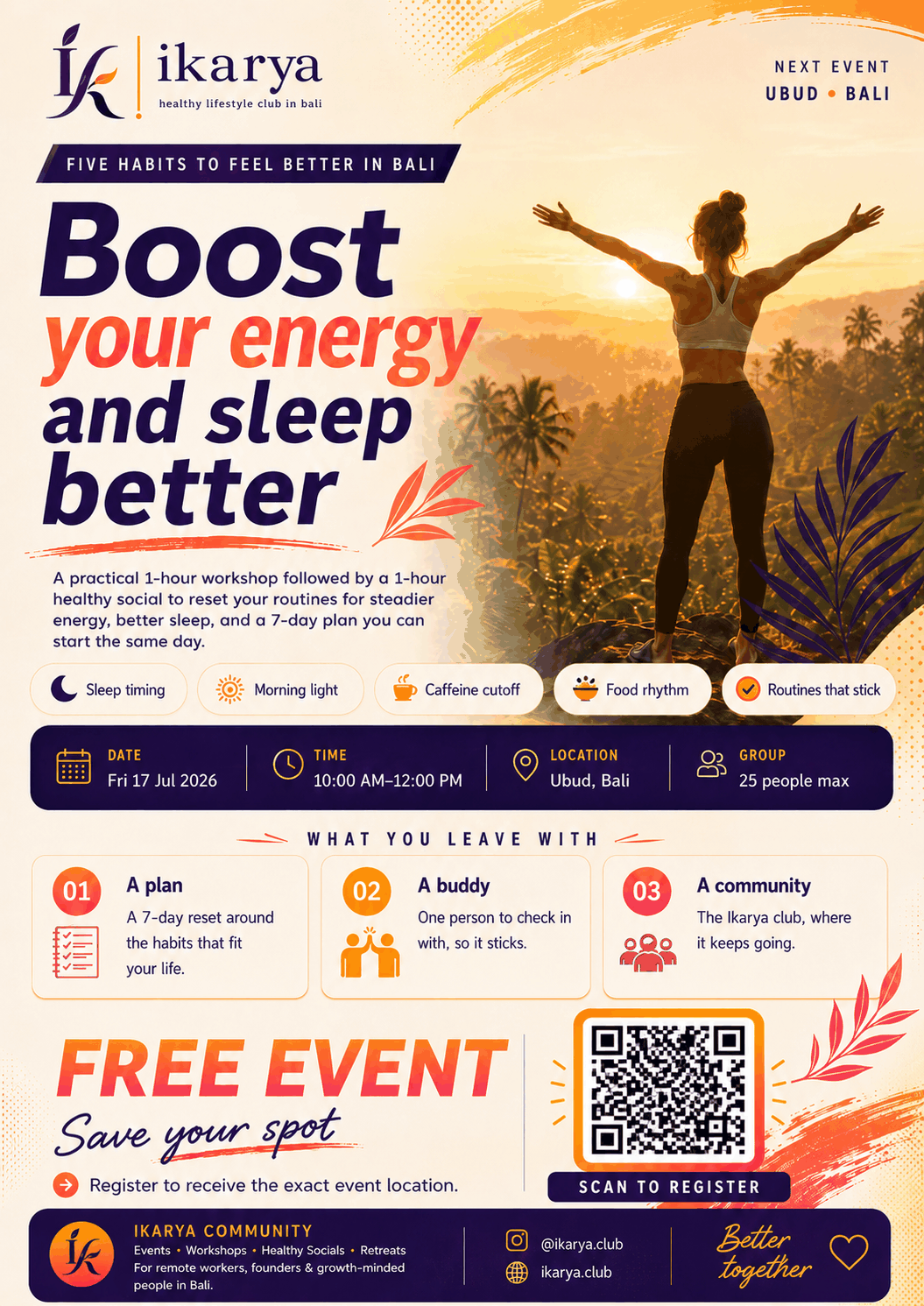 Boost your energy and sleep better flyer